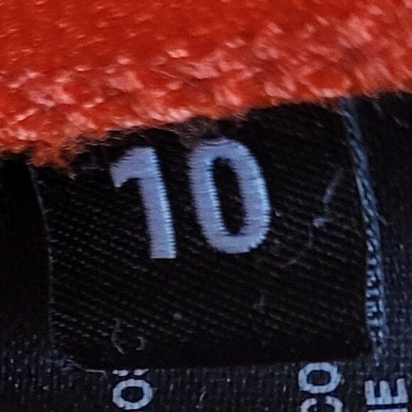 Proenza Schouler Mini Shift Dress Ruffle Embellishment V-Neck Burnt Orange W 10 - Picture 14 of 16